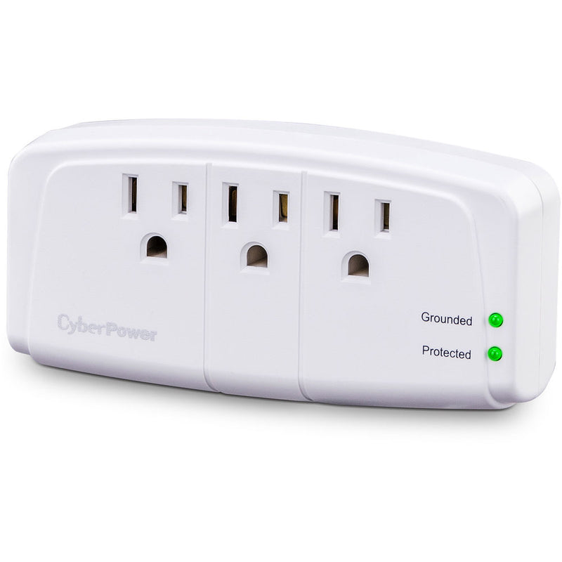 CyberPower Essential 3-Outlet Wall Tap Surge Protector (900 J, White)