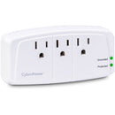 CyberPower Essential 3-Outlet Wall Tap Surge Protector (900 J, White)