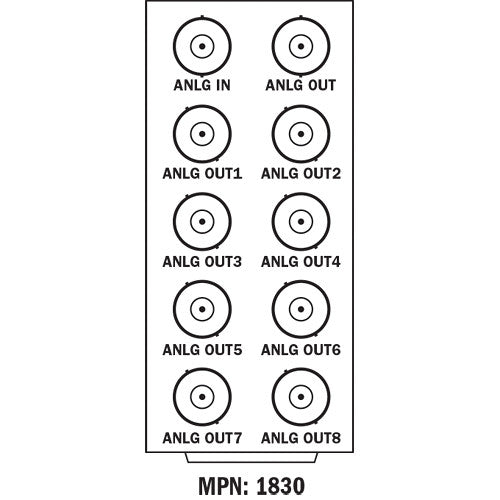 Cobalt Analog Video DA Standard-Width Rear Module for 20-Slot Frame (1 Input, 8 Outputs & 1 Loop Output)