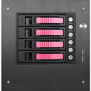 iStarUSA S-35-B4SA Compact Stylish 4x 3.5" Hotswap mini-ITX Tower (Red HDD Handles)