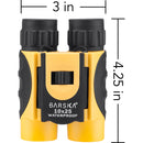 Barska 10x25 Colorado Waterproof Binoculars (Yellow, Clamshell Packaging)