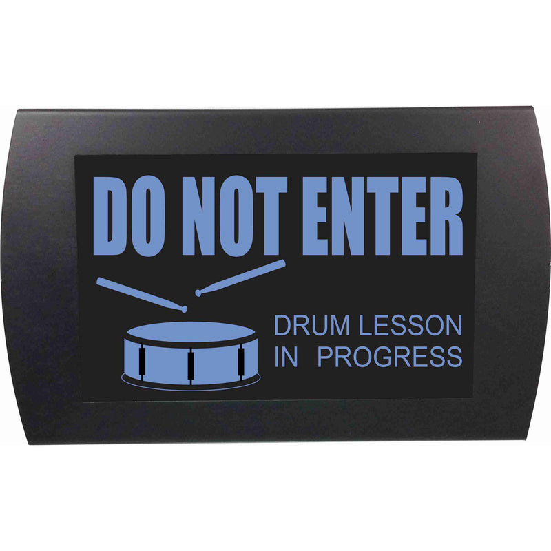 American Recorder DO NOT ENTER DRUM LESSON IN PROGRESS Indicator Sign with LEDs (Blue)