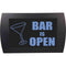 American Recorder BAR IS OPEN Indicator Sign with LEDs (Martini Glass, Blue)