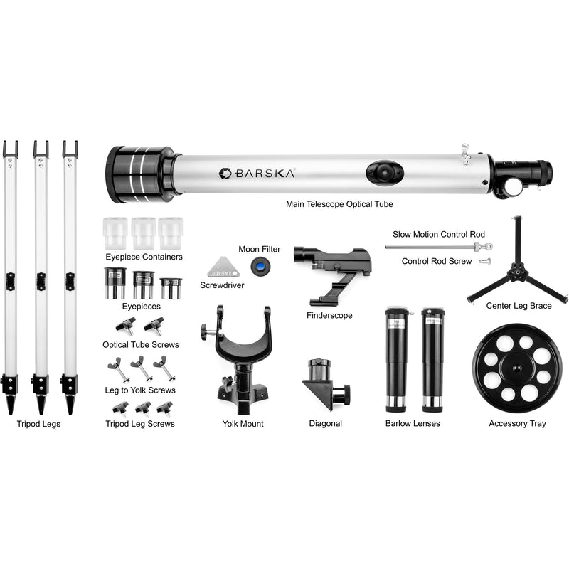Barska 600 Starwatcher Refractor Telescope (Metallic Silver)