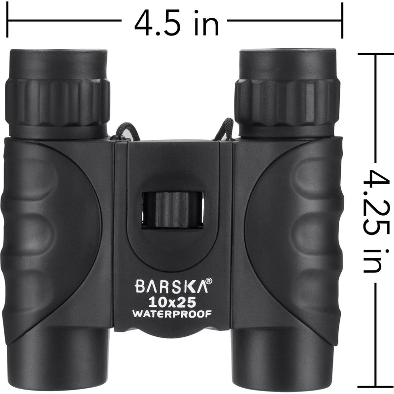 Barska 10x25 Colorado Waterproof Binoculars (Black, Clamshell Packaging)