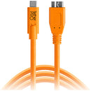 Tether Tools TetherPro USB-C Male to Micro-USB 3.0 Type-B Cable with TetherGuard Camera & Cable Support Kit (15', Orange)