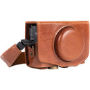 MegaGear Ever Ready Leather Camera Case for Canon PowerShot SX730 HS/SX740 HS (Dark Brown)