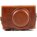 MegaGear Ever Ready Leather Camera Case for Canon PowerShot SX730 HS/SX740 HS (Dark Brown)