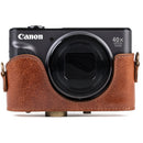MegaGear Ever Ready Leather Camera Case for Canon PowerShot SX730 HS/SX740 HS (Dark Brown)