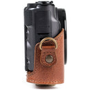 MegaGear Ever Ready Leather Camera Case for Canon PowerShot SX730 HS/SX740 HS (Dark Brown)