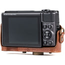 MegaGear Ever Ready Leather Camera Case for Canon PowerShot SX730 HS/SX740 HS (Dark Brown)