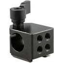 CAMVATE 15mm Rod Clamp with Cold Shoe (Black Knob)