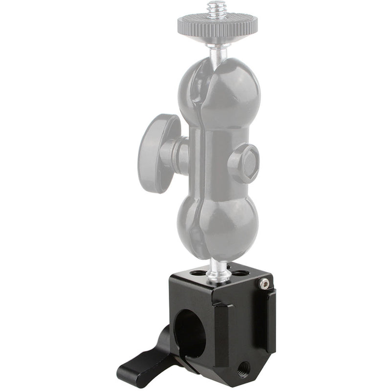 CAMVATE 15mm Rod Clamp with Cold Shoe (Black Knob)