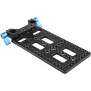 CAMVATE Multipurpose Cheese-Style Mounting Plate with 15mm Rod Block (Blue Levers)