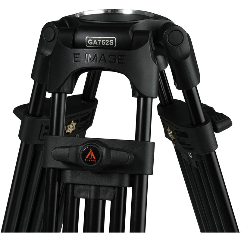 E-Image GA752S 75mm Lightweight Aluminum Tripod with Mid-Level Spreader