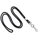 IDP 1/8" Round Braid Non-Breakaway Lanyard (Black, 100-Pack)