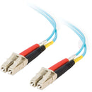 C2G LC to SC Male 50/125 Duplex Multi-Mode OM3 Fiber Optic Cable (1.6', Aqua, Riser)