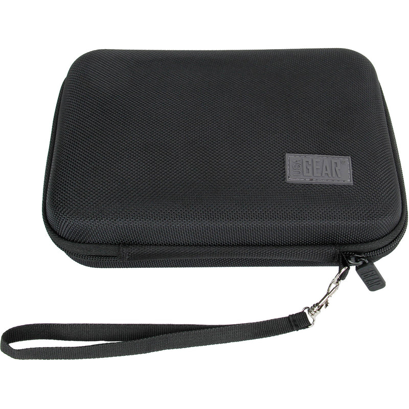 USA GEAR H Series Hardshell Electronics Carry Case with Accessory Pocket (Black, 7.5 x 5.5 x 1.5")