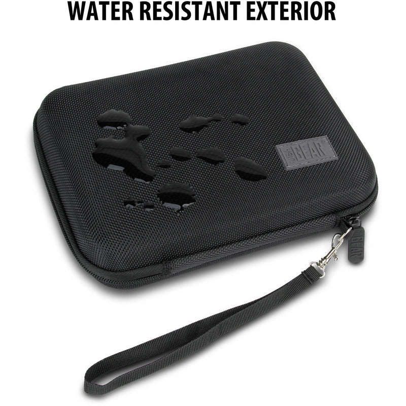 USA GEAR H Series Hardshell Electronics Carry Case with Accessory Pocket (Black, 7.5 x 5.5 x 1.5")