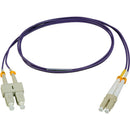 Camplex OM4 Premium Bend Tolerant Multimode Duplex LC to SC Fiber Patch Cable (9.8', Purple)