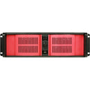 iStarUSA D-300-FS 3U Compact Stylish Rackmountable Chassis (Red Bezel)