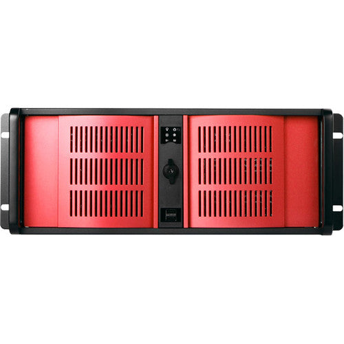 iStarUSA D Storm Series 4 RU Compact Stylish Rackmountable Chassis (Red Bezel)