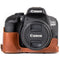 MegaGear Ever Ready Leather Case with Strap for Canon EOS Rebel T7i, 800D, Kiss X9i, 77D, 9000D and 18-55mm (Dark Brown)