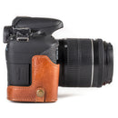 MegaGear Ever Ready Leather Case with Strap for Canon EOS Rebel T7i, 800D, Kiss X9i, 77D, 9000D and 18-55mm (Dark Brown)