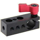 CAMVATE 15mm Rod Clamp with Multiple 1/4"-20 Threads (Red Lever)