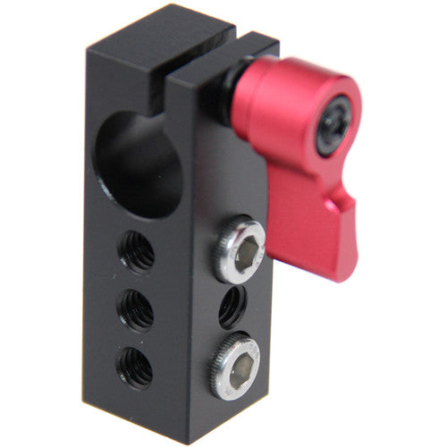 CAMVATE 15mm Rod Clamp with Multiple 1/4"-20 Threads (Red Lever)