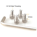CAMVATE 1/4"-20 Hex Socket Head Adapter Set for Baseplates (4-Pack)