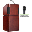 Oklahoma Sound 950/901 Tabletop and Base Combo Sound Lectern with LWM-5 Handheld Wireless Microphone (Mahogany on Walnut)