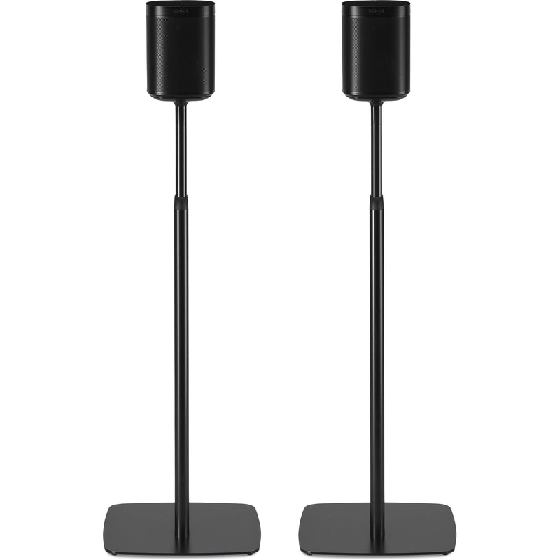 FLEXSON Adjustable Floor Stands for the Sonos One or PLAY:1 (Black, Pair)