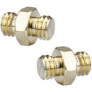CAMVATE Double 3/8"-16 Male Thread Adapter with Center Hex Nut (2-Pack)