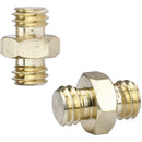 CAMVATE Double 3/8"-16 Male Thread Adapter with Center Hex Nut (2-Pack)