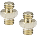 CAMVATE Double 3/8"-16 Male Thread Adapter with Center Hex Nut (2-Pack)