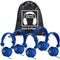 HamiltonBuhl Sack-O-Phones Favoritz Student Headphones with In-Line Microphones (Set of 5, Blue)