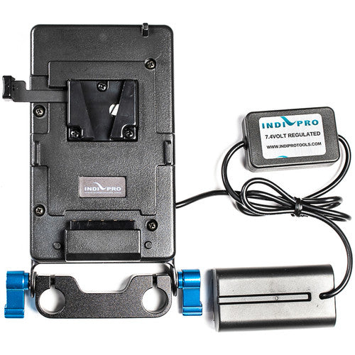 IndiPRO Tools V-Mount Plate with L-Series Dummy Battery (15mm Rod Bracket)