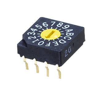 NIDEC COMPONENTS SC-1010W Rotary Coded Switch, SC-1000 Series, Through Hole, 16 Position, 5 VDC, BCH, 100 mA
