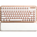 AZIO Posh Retro Compact Keyboard (White Leather / Copper-Brushed Frame)