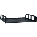 Lowell Manufacturing Vented Rack Utility Shelf-2U, 14"Depth (Black)