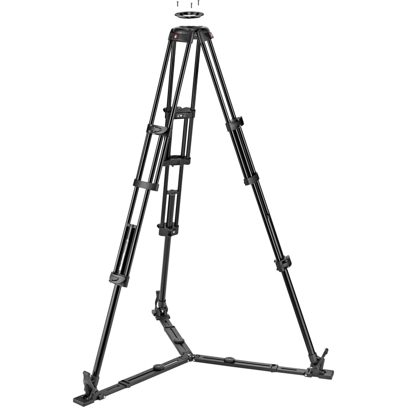 Manfrotto Aluminum Twin Leg Video Tripod with Ground Spreader