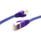Tera Grand Cat 7 Ultra Flat Braided Ethernet Patch Cable (10Gb, 50', Purple & Blue)