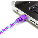 Tera Grand Cat 7 Ultra Flat Braided Ethernet Patch Cable (10Gb, 50', Purple & Blue)