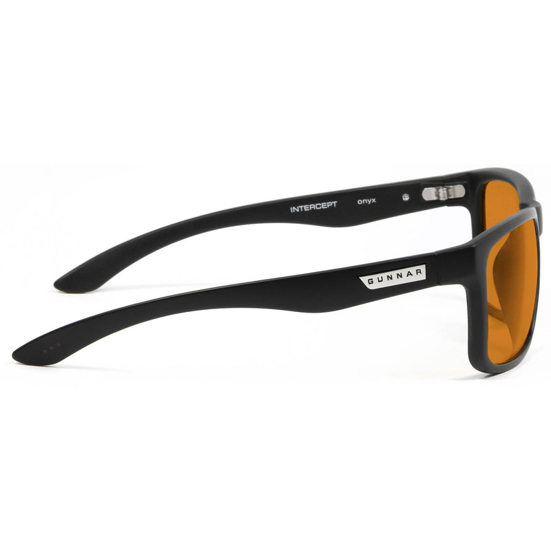 GUNNAR Intercept Gaming Glasses (Onyx Frame, GUNNAR-Focus Lenses, Amber Max Lens Tint)