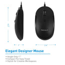 Macally USB Optical Silent Click Mouse (Black)