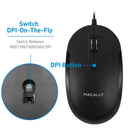 Macally USB Optical Silent Click Mouse (Black)