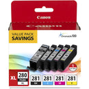 Canon PIXMA TR8620a Wireless Home Office All-in-One Printer with PGI-280 XL/CLI-281 5-Color Pack Kit