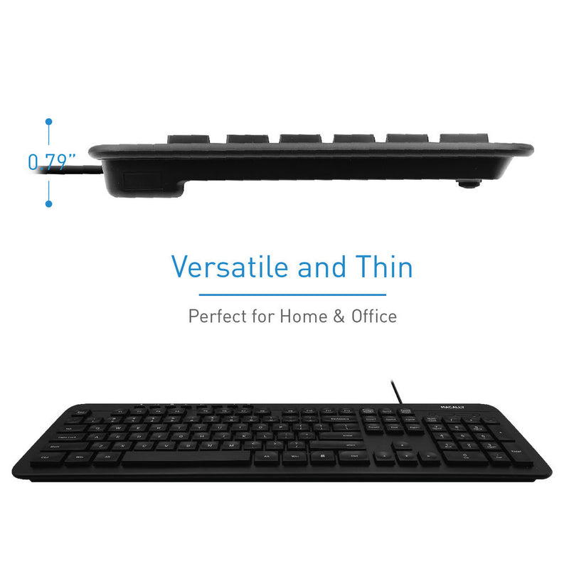 Macally Full Size 112 Key USB Keyboard for PC