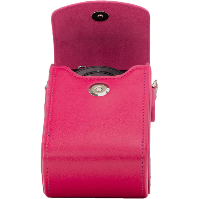 MegaGear PU Leather Camera Case for Canon PowerShot SX740 HS, SX730 HS (Hot Pink)